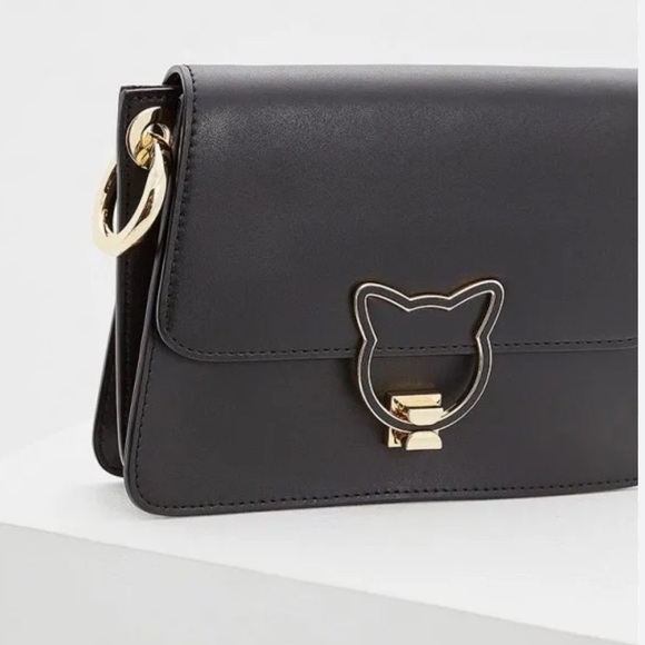KARL LAGERFELD Kat Lock Leather crossbody 2 way bag - Picture 2 of 11